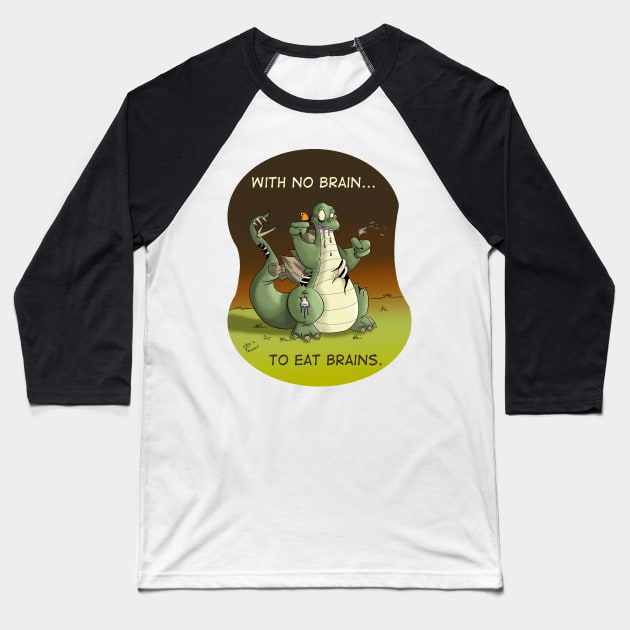 Stegi the Friendly Zombie-saurus Baseball T-Shirt by nfergason